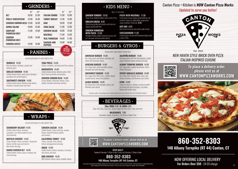 Menu spread